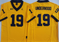 Men's Michigan Wolverines Bryce Underwood Yellow Player Jersey