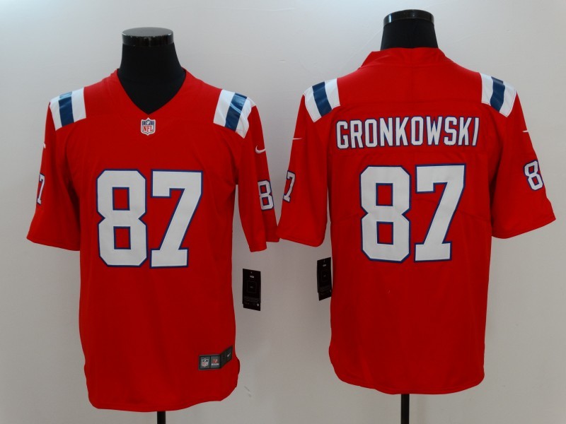 Men's New England Patriots Rob Gronkowski Red Game Jersey