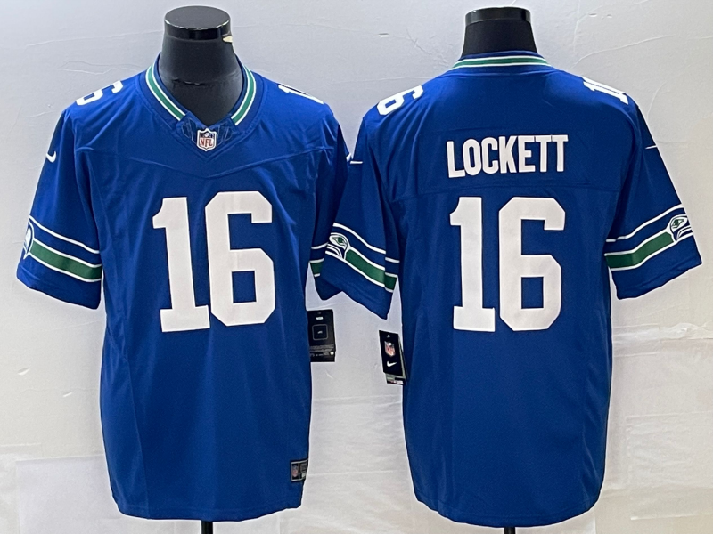 Men's Seattle Seahawks Tyler Lockett Royal Throwback Legend Player Jersey