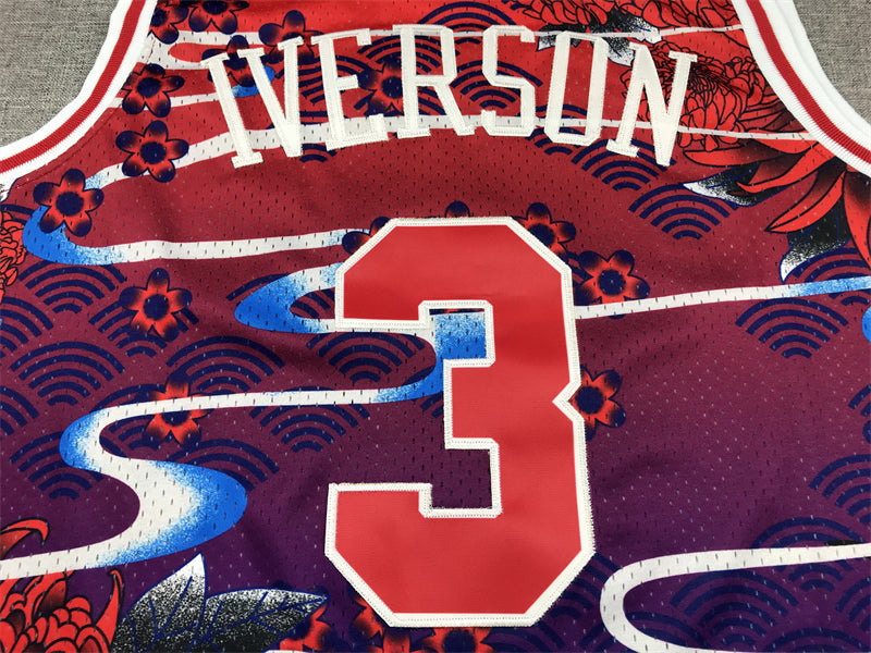 Men's Philadelphia 76ers Allen Iverson Year of Rabbit Edition Hardwood Classics Swingman Jersey