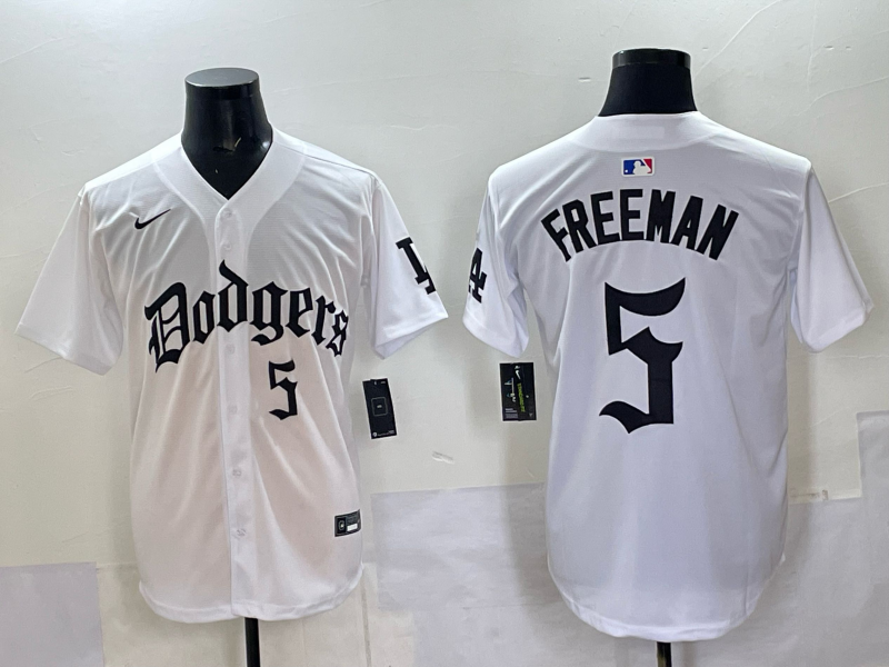 Men's Los Angeles Dodgers Freddie Freeman White Team Player Game Jersey
