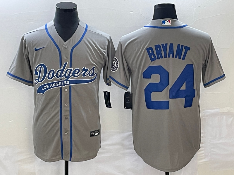Men's Los Angeles Dodgers Kris Bryant Gray Player Jersey Joint Edition