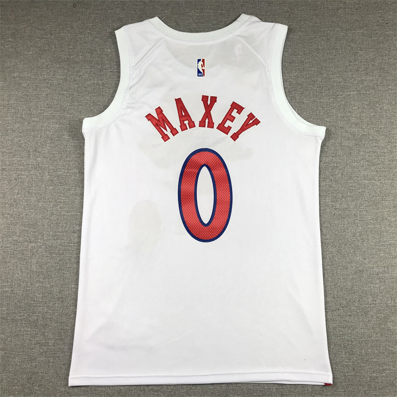 Men's Philadelphia 76ers Tyrese Maxey White 2022/23 Swingman Jersey - City Edition