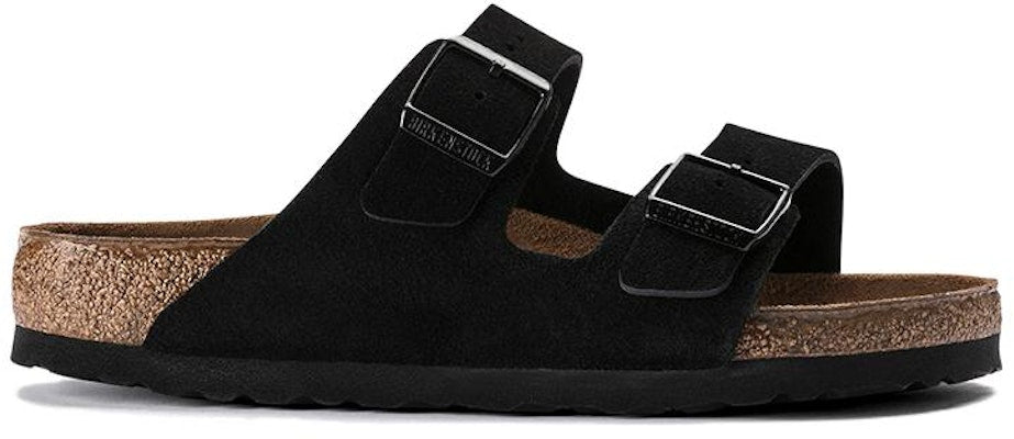 Birkenstock Arizona Soft Footbed Suede Leather 0951323 Narrow Fit Black Sandals