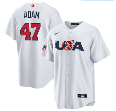 Men's 2023 World Baseball Classic Jason Adam USA White Jersey