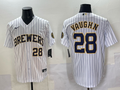 Men's Milwaukee Brewers Andrew Vaughn White Replica Player Jersey