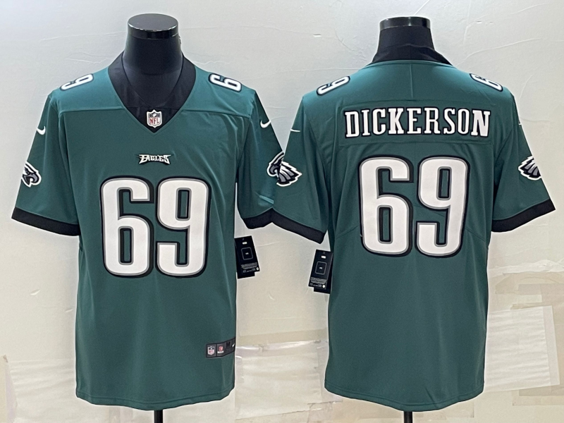 Men's Philadelphia Eagles Landon Dickerson Midnight Green Game Player Jersey