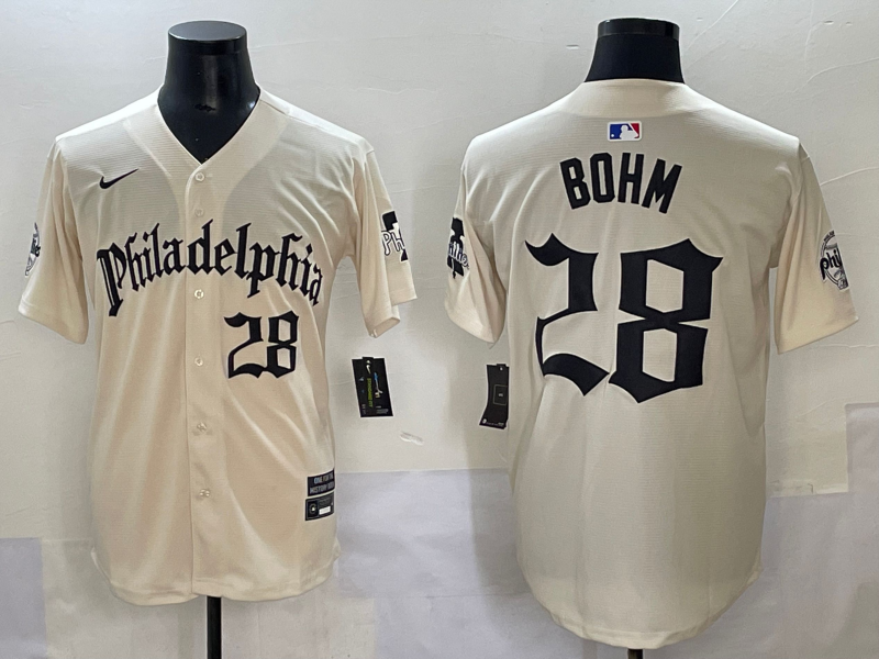 Men's Philadelphia Phillies Alec Bohm Cream Player Jersey