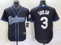 Men's Los Angeles Dodgers Chris Taylor Black Player Jersey Joint Edition