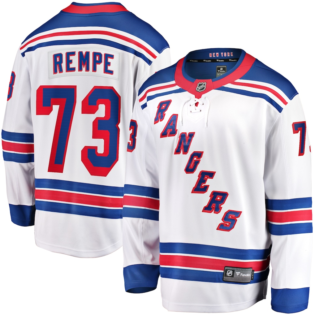 Men's New York Rangers Matt Rempe Fanatics White Away Breakaway Player Jersey