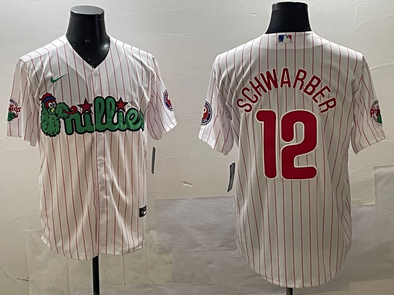 Men's Philadelphia Phillies Kyle Schwarber White Replica Team Jersey