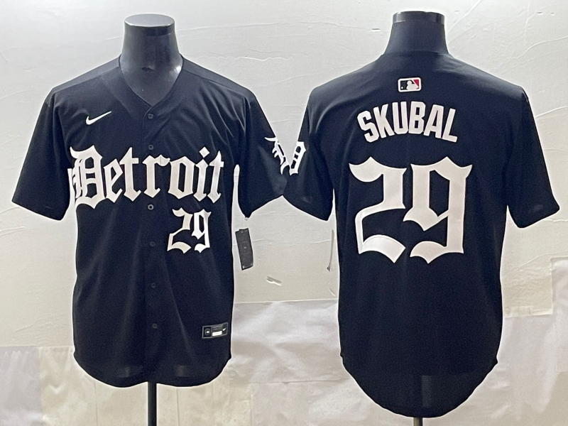 Men's Detroit Tigers Tarik Skubal Black Player Jersey