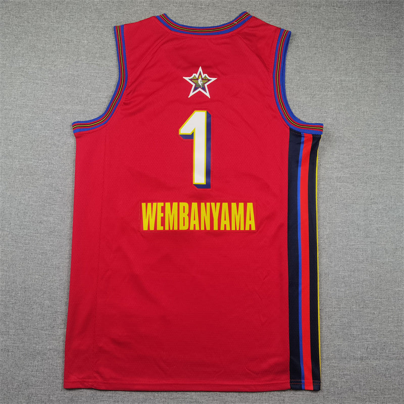 Men's San Antonio Spurs Victor Wembanyama Red 2025 NBA All-Star Game Swingman Player Jersey
