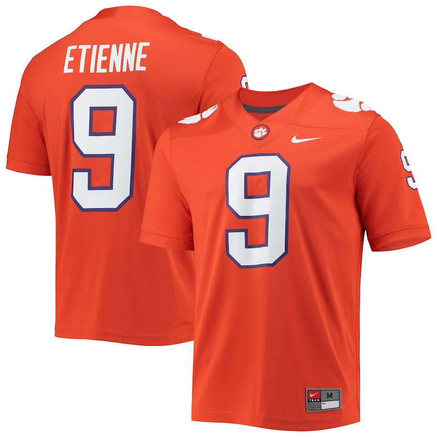 Men's Clemson Tigers Travis Etienne Orange 2021 Draft Class Game Jersey