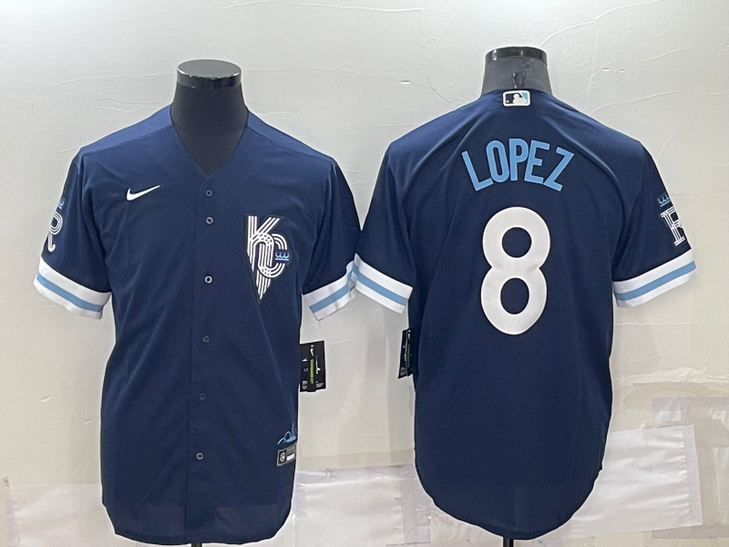 Men's Kansas City Royals Nicky Lopez Navy Replica Baseball Jersey