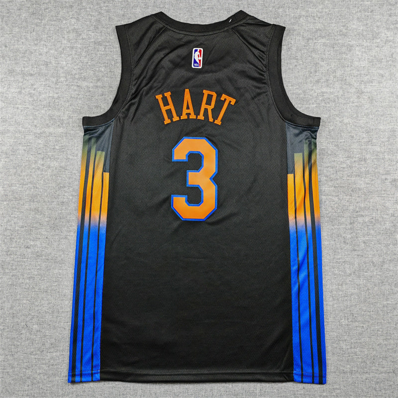 Men's New York Knicks Josh Hart Black Swingman Jersey - Statement Edition