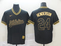 Men's Oakland Athletics Rickey Henderson Black Replica Baseball Jersey
