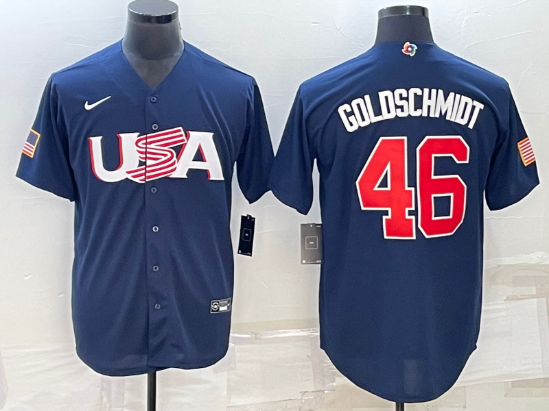 Men's 2023 World Baseball Classic Paul Goldschmidt USA Navy Jersey