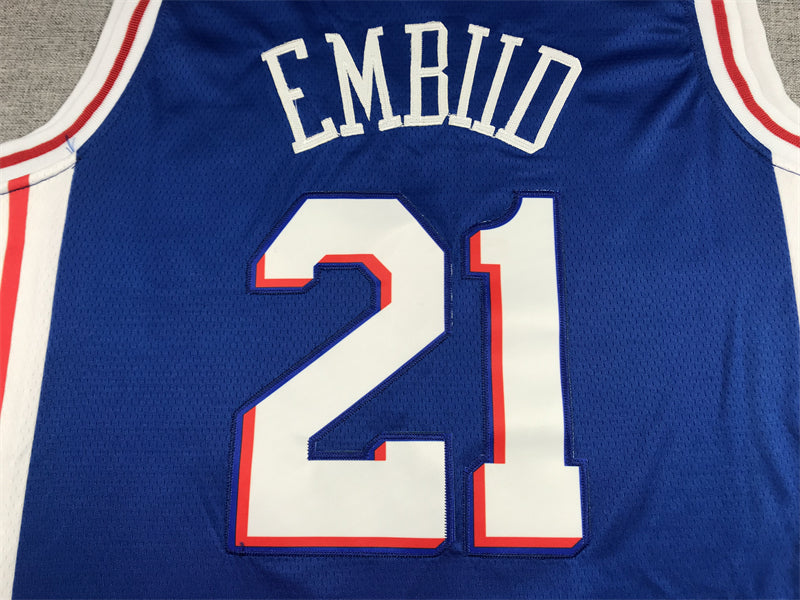 Men's Philadelphia 76ers Joel Embiid Blue Swingman Jersey - Icon Edition
