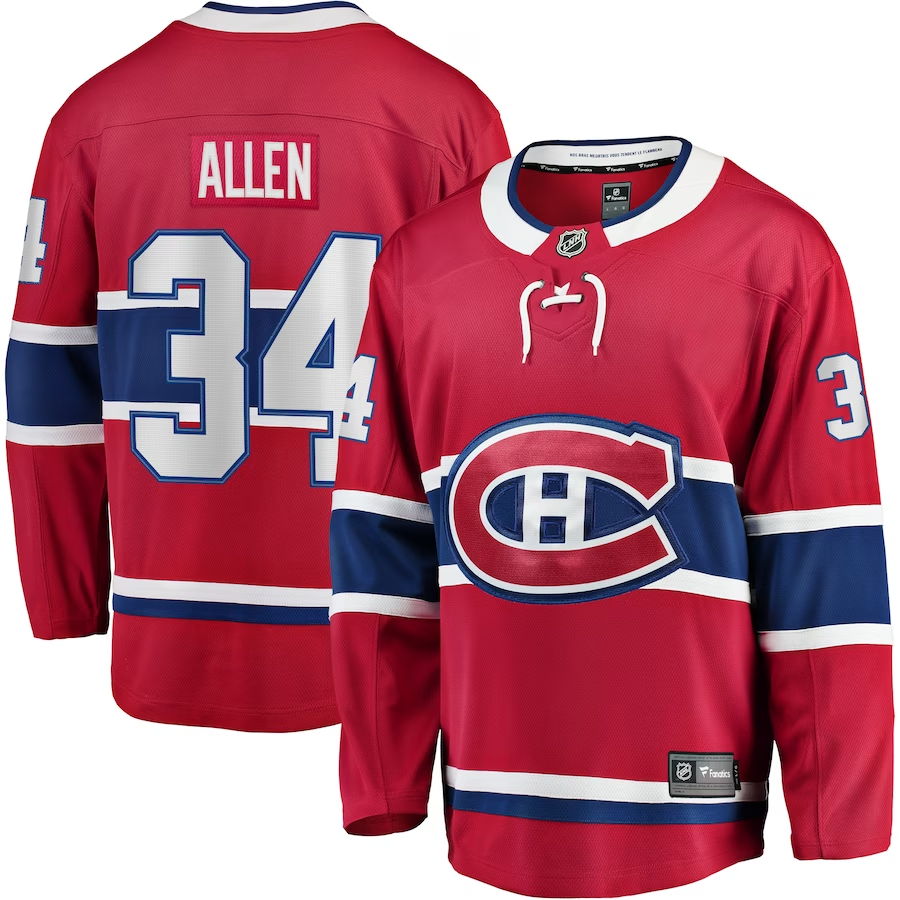 Men's Montreal Canadiens Jake Allen Red Player Game Jersey