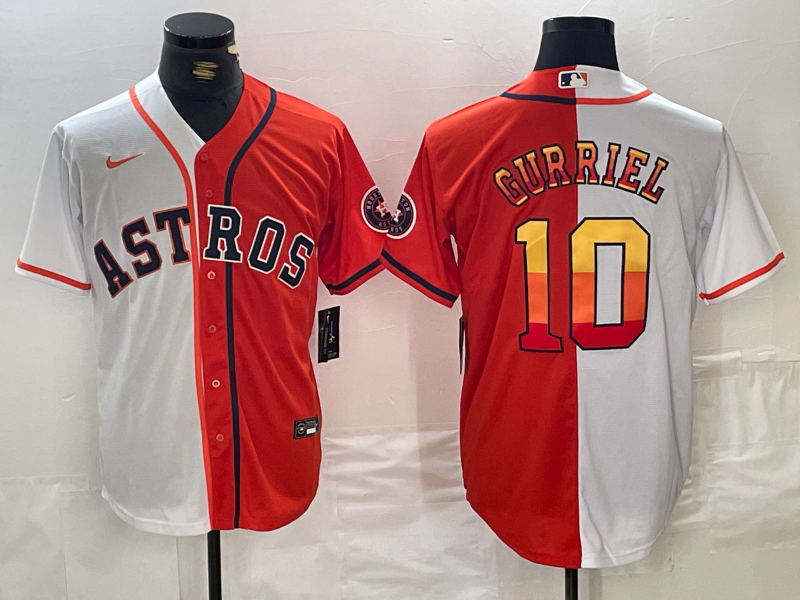 Men's Houston Astros Yuli Gurriel White/Orange Replica Player Jersey
