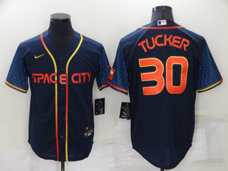 Men's Houston Astros Kyle Tucker Navy Space City Jersey