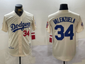 Men's Los Angeles Dodgers Fernando Valenzuela Cream 1981 World Series Baseball Jersey