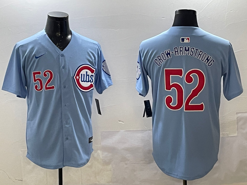 Men's Chicago Cubs Pete Crow-Armstrong Baby Blue 2nd Alternate Limited Player Jersey