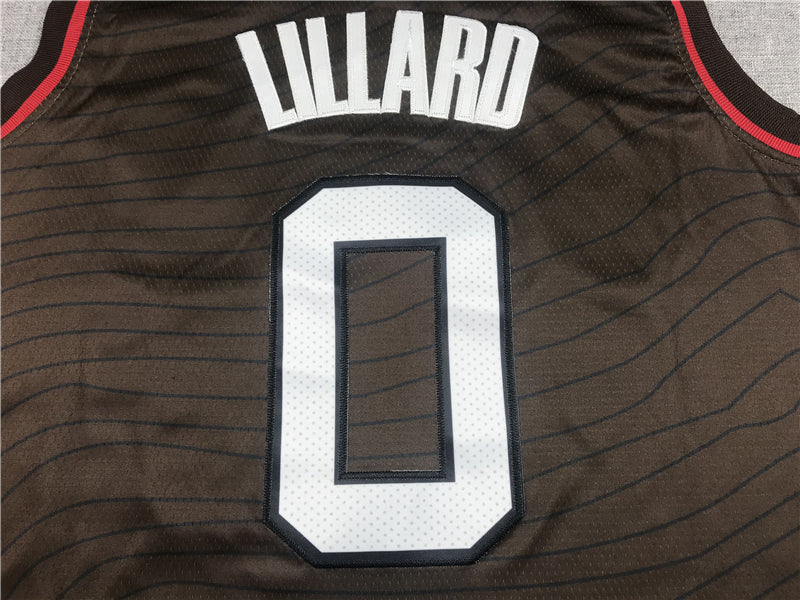 Men's Portland Trail Blazers Damian Lillard Brown Swingman Jersey City Edition