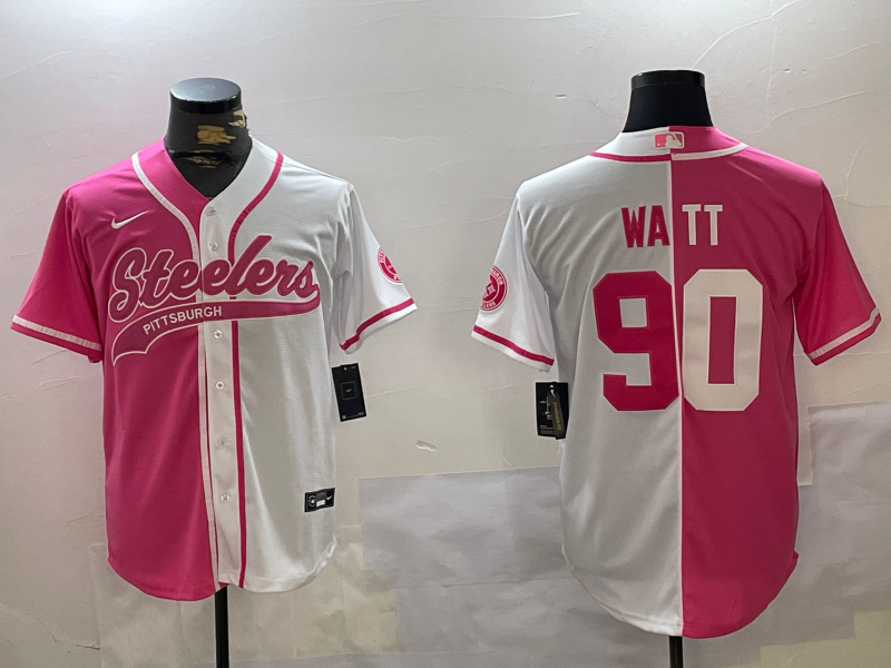 Men's Pittsburgh Steelers T.J. Watt Pink/White Game Jersey