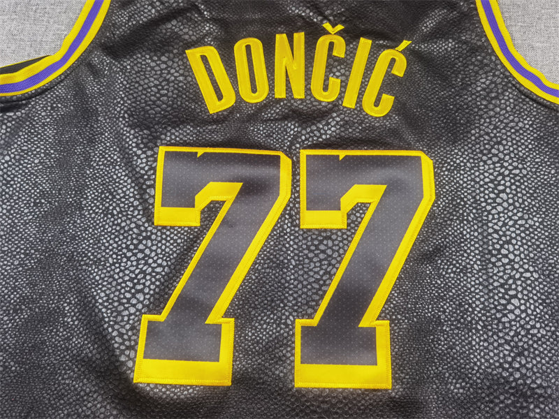 Men's Los Angeles Lakers Luka Doncic Black Swingman Jersey