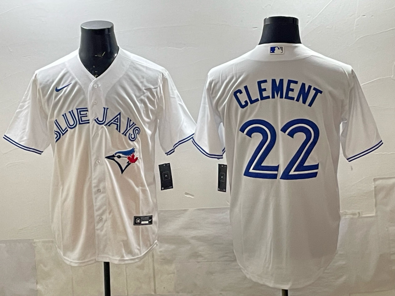 Men's Toronto Blue Jays Ernie Clement White Home Replica Jersey