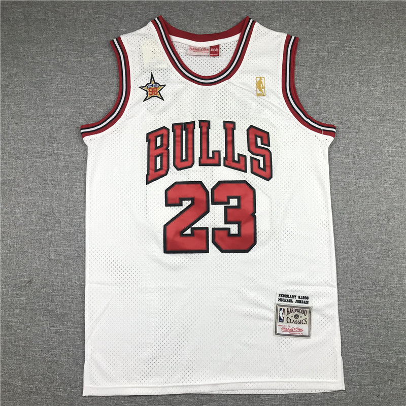 Men's Chicago Bulls Michael Jordan White 1998 All Star Hardwood Classics Authentic Jersey