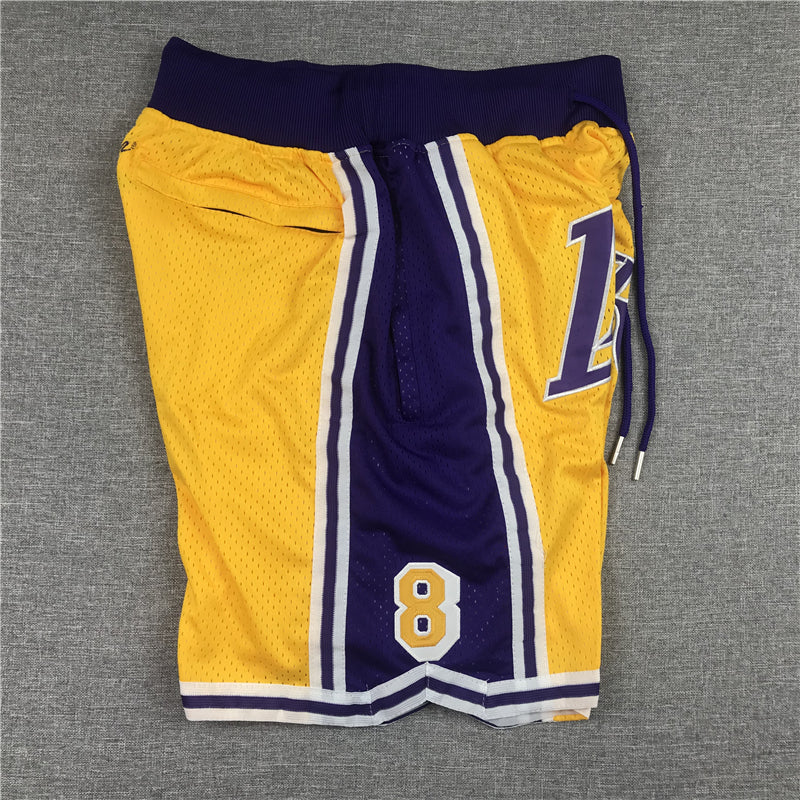 Men's Los Angeles Lakers /24 Yellow Basketball Shorts