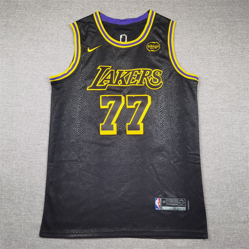 Men's Los Angeles Lakers Luka Doncic Black Swingman Jersey