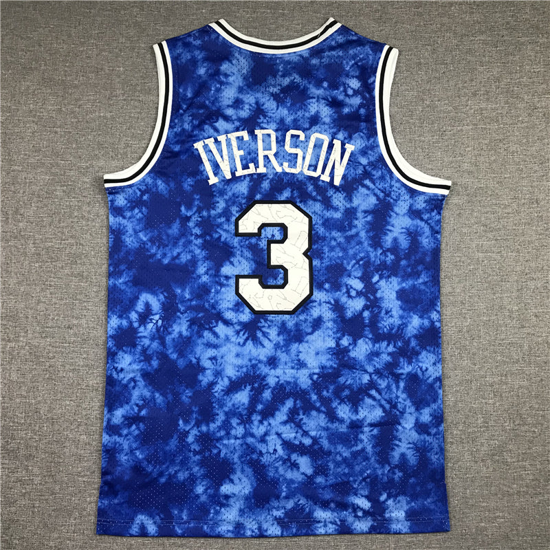 Men's Philadelphia 76ers Allen Iverson Blue Galaxy Swingman Jersey