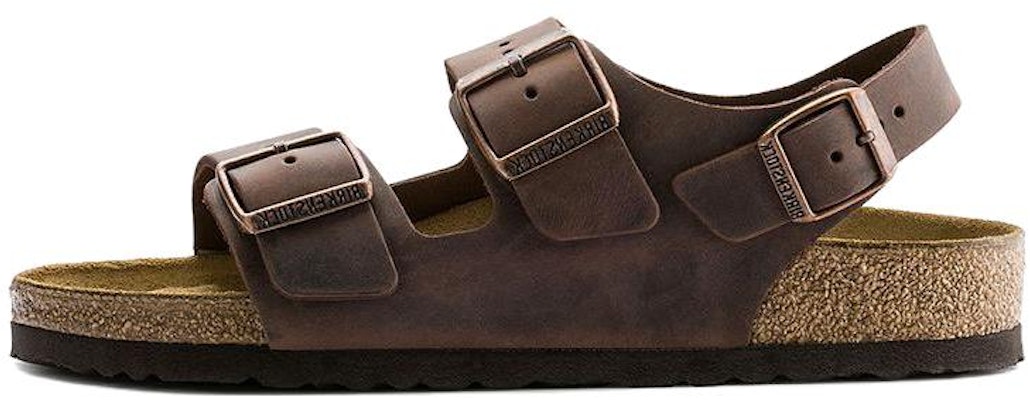 Birkenstock Milano Oiled Leather Habana 0034871 Brown Beach Sandals