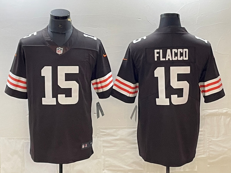 Men's Cleveland Browns Joe Flacco Brown Game Player Jersey