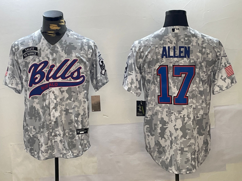 Men's Buffalo Bills Josh Allen Arctic Camo 2024 Salute to Service Player Jersey