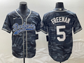 Men's Los Angeles Dodgers Freddie Freeman Grey Camouflage Player Jersey Joint Edition