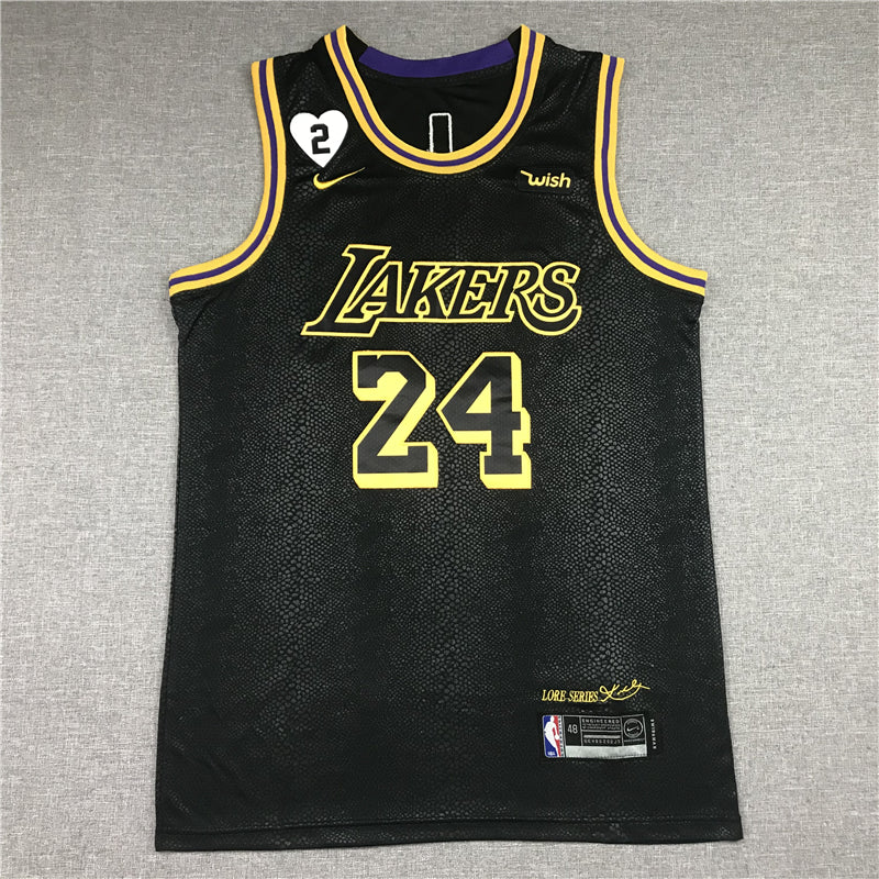 Men's Black mamba Los Angeles Lakers Kobe Bryant Jersey peach heart
