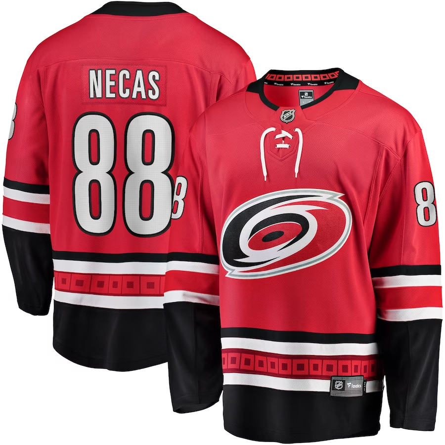 Men's Carolina Hurricanes Martin Necas Red Home Breakaway Player Jersey