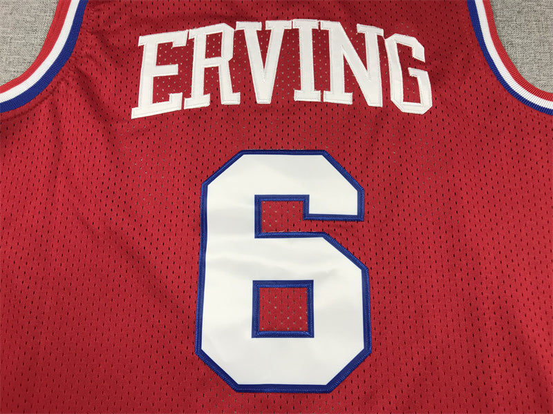 Men's Philadelphia 76ers Julius Erving Red Hardwood Classics Swingman Jersey