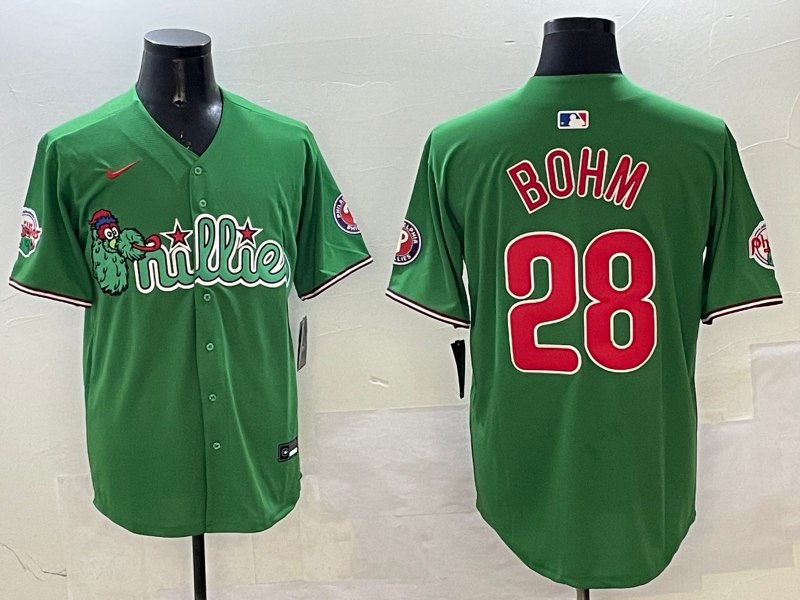 Men's Philadelphia Phillies Alec Bohm Green Replica Team Jersey
