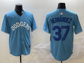 Men's Los Angeles Dodgers Teoscar Hernandez Light Blue Replica Player Jersey