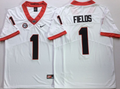 Men's Georgia Bulldogs Justin Fields White Player Game Jersey