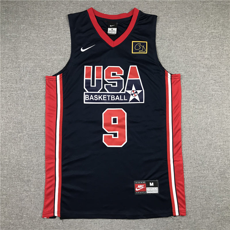 Men's Michael Jordan Navy Dri-fit Team USA Stitched Basketball Jersey