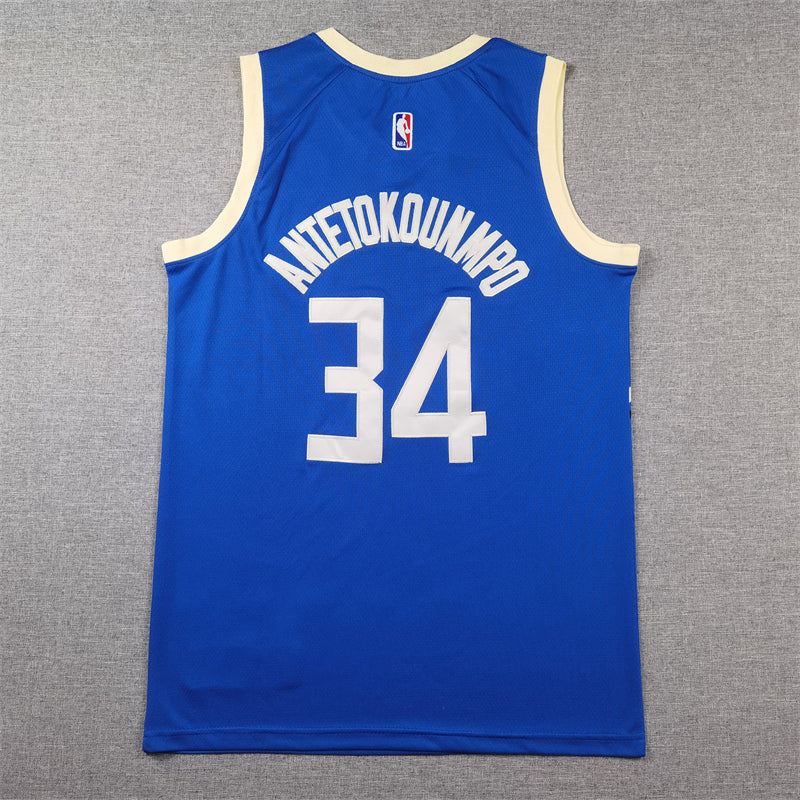 Men's Milwaukee Bucks Giannis Antetokounmpo Royal 2024/25 Swingman Player Jersey - City Edition