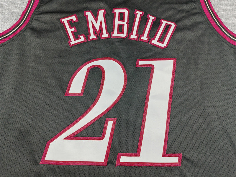 Men's Philadelphia 76ers Joel Embiid Black Swingman Jersey - Classic Edition