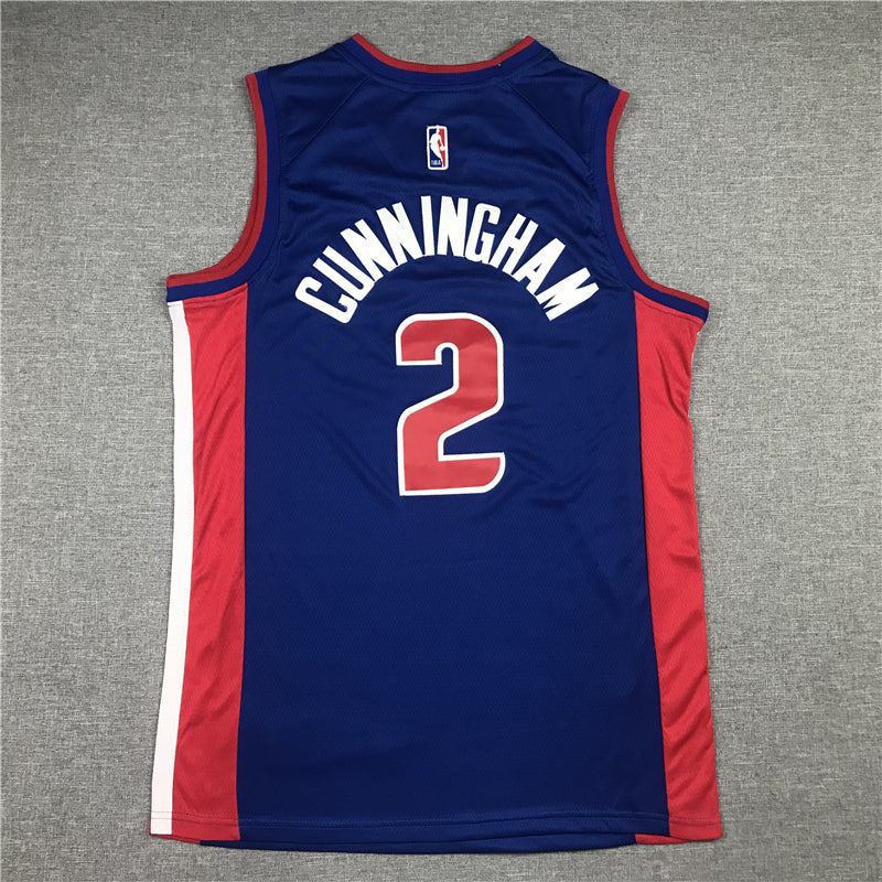 Men's Detroit Pistons Cade Cunningham Blue 2021 Fast Break Replica Jersey